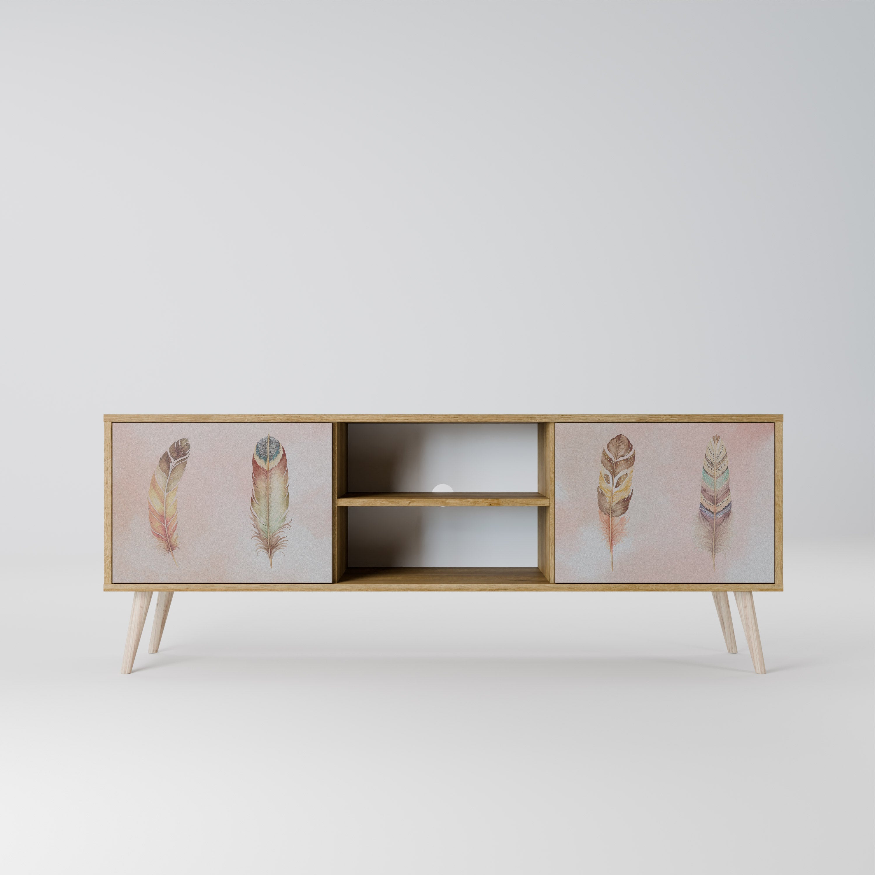 THE DELIQUESCE 2-Door TV Stand in Oak Effect