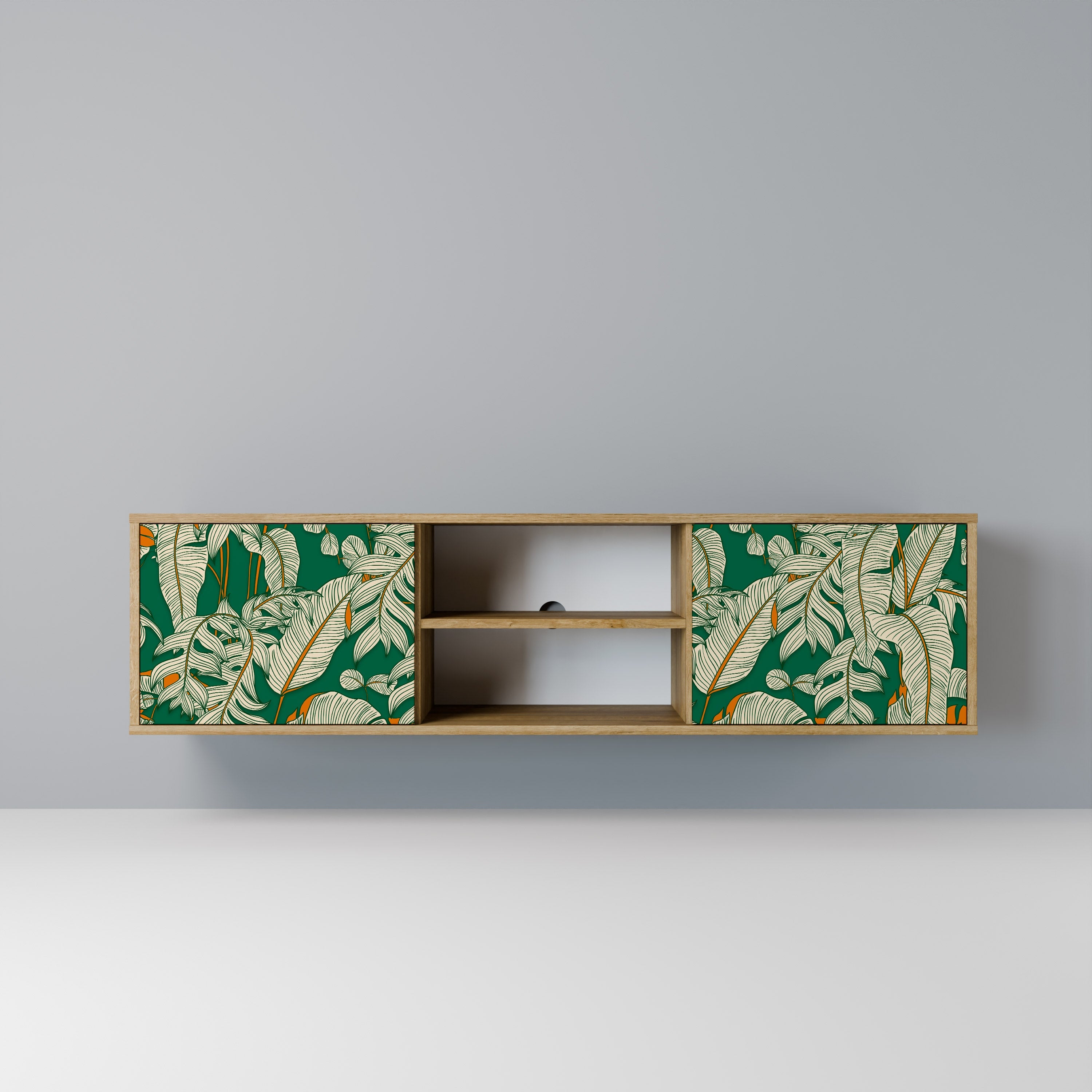VERDANT PLEASURES 2-Door TV Stand in Oak Effect