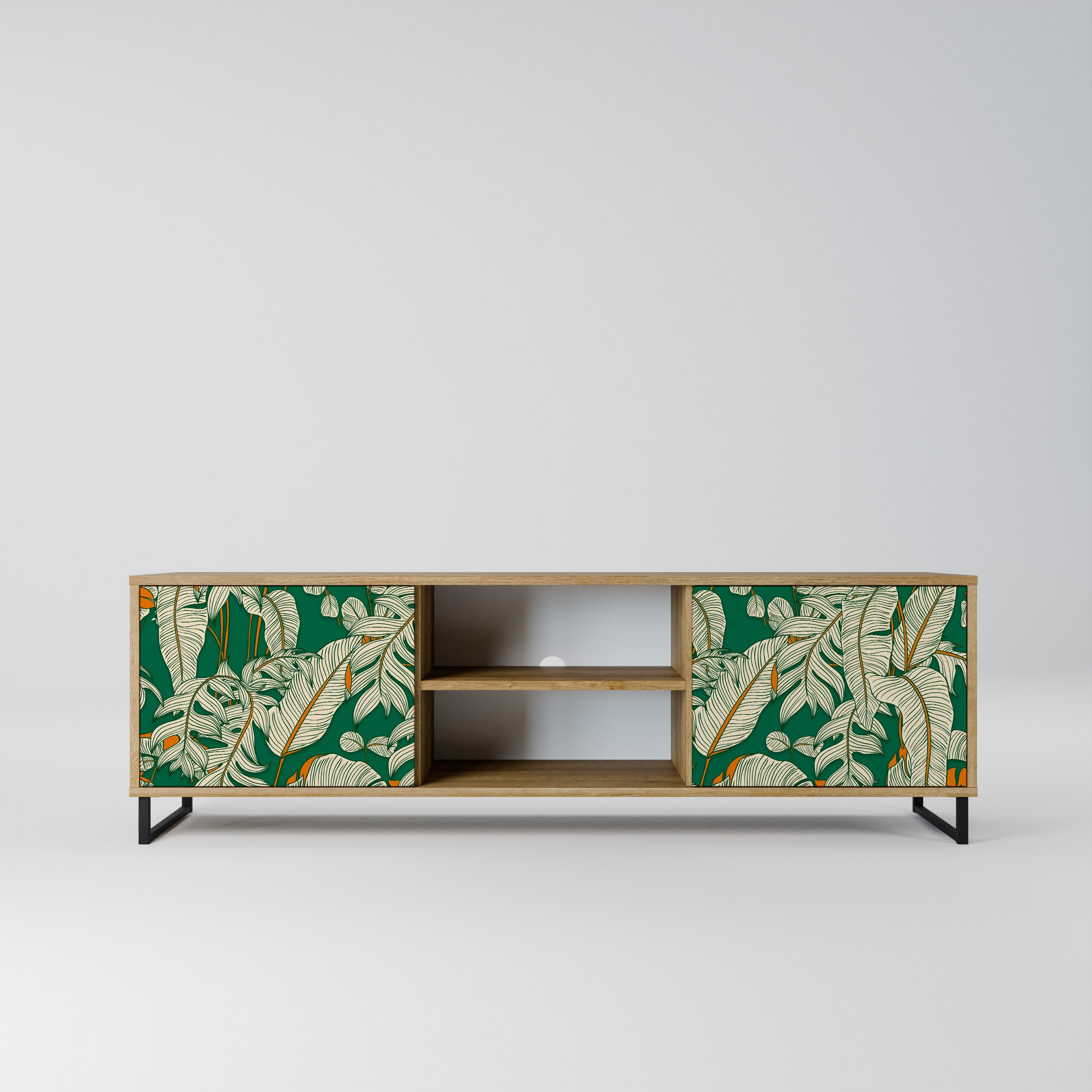 VERDANT PLEASURES 2-Door TV Stand in Oak Effect