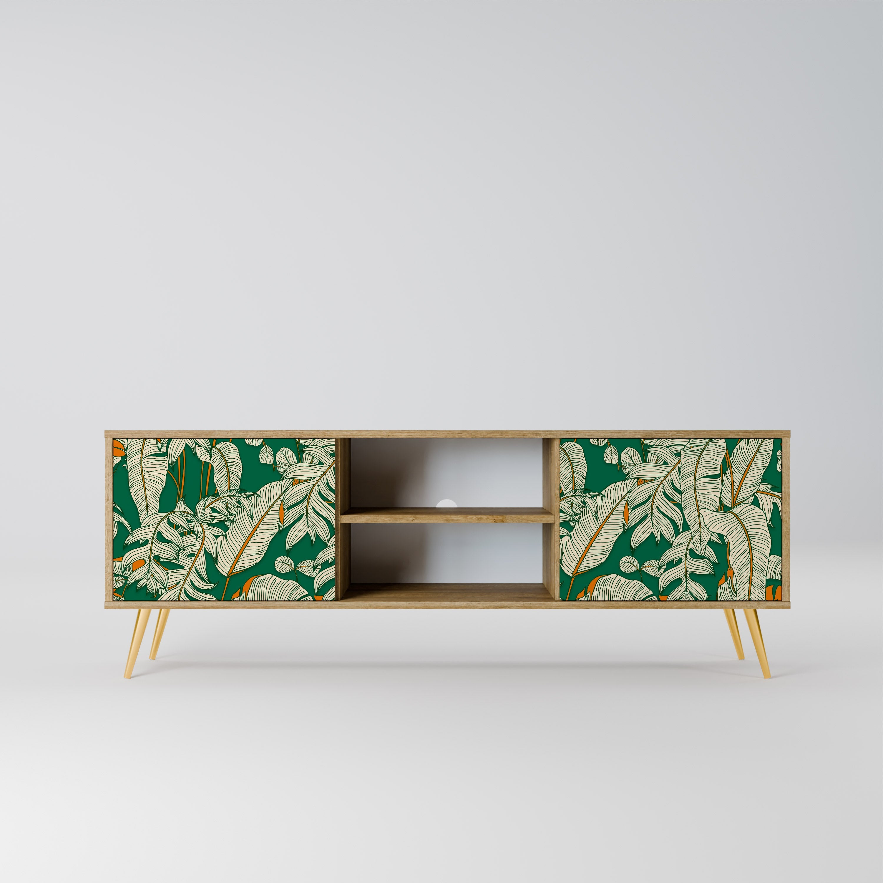 VERDANT PLEASURES 2-Door TV Stand in Oak Effect