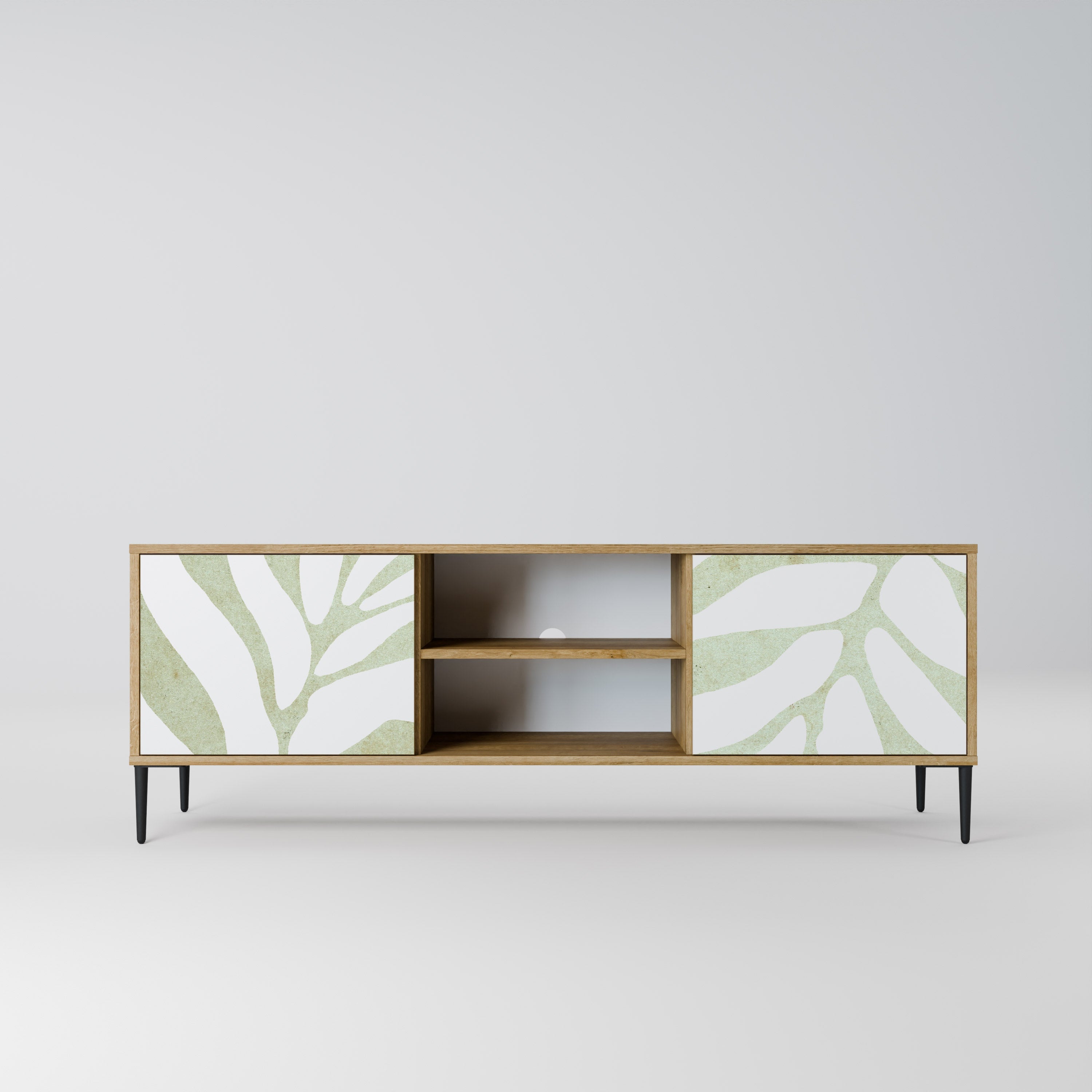BOTANICAL SPARK 2-Door TV Stand in Oak Effect