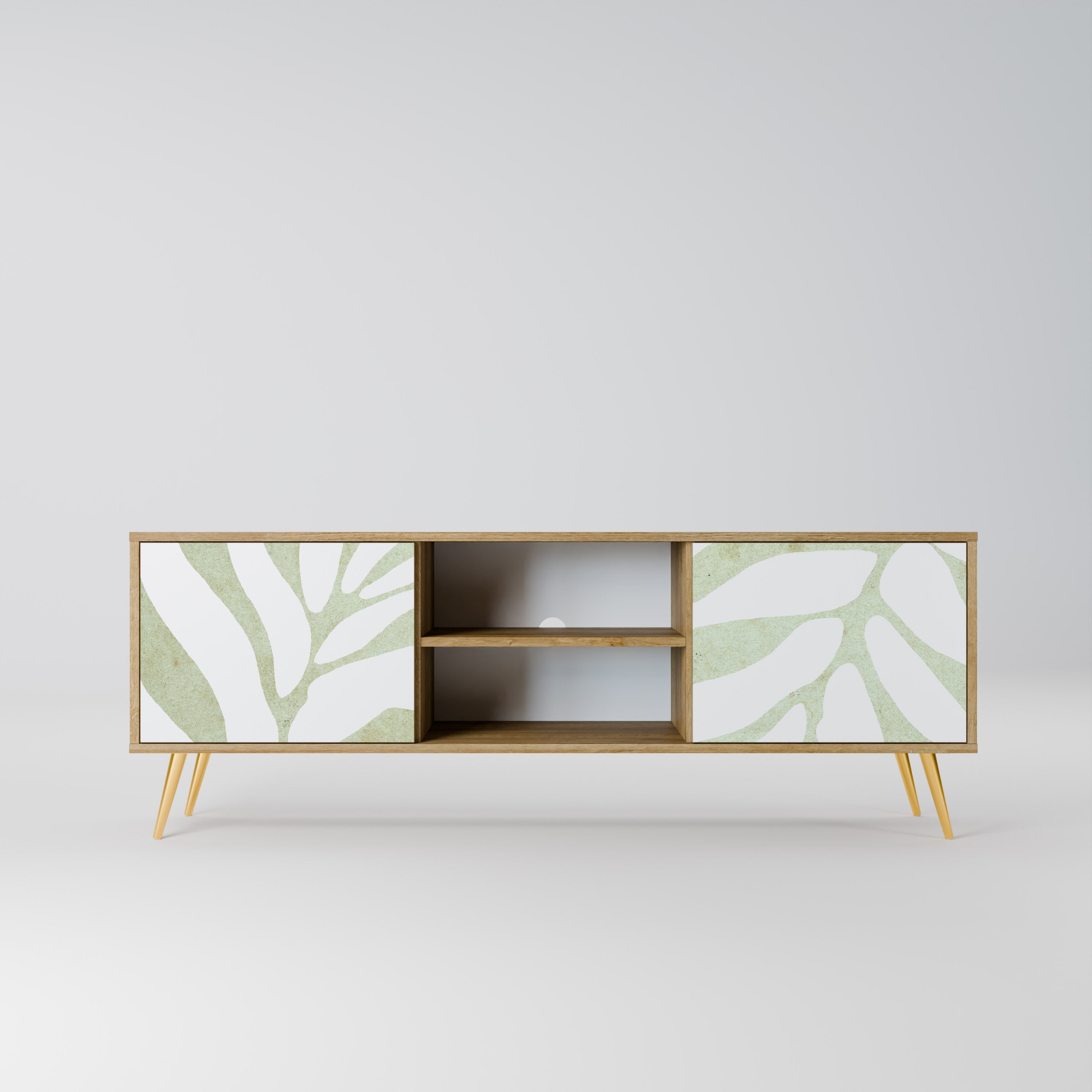 BOTANICAL SPARK 2-Door TV Stand in Oak Effect