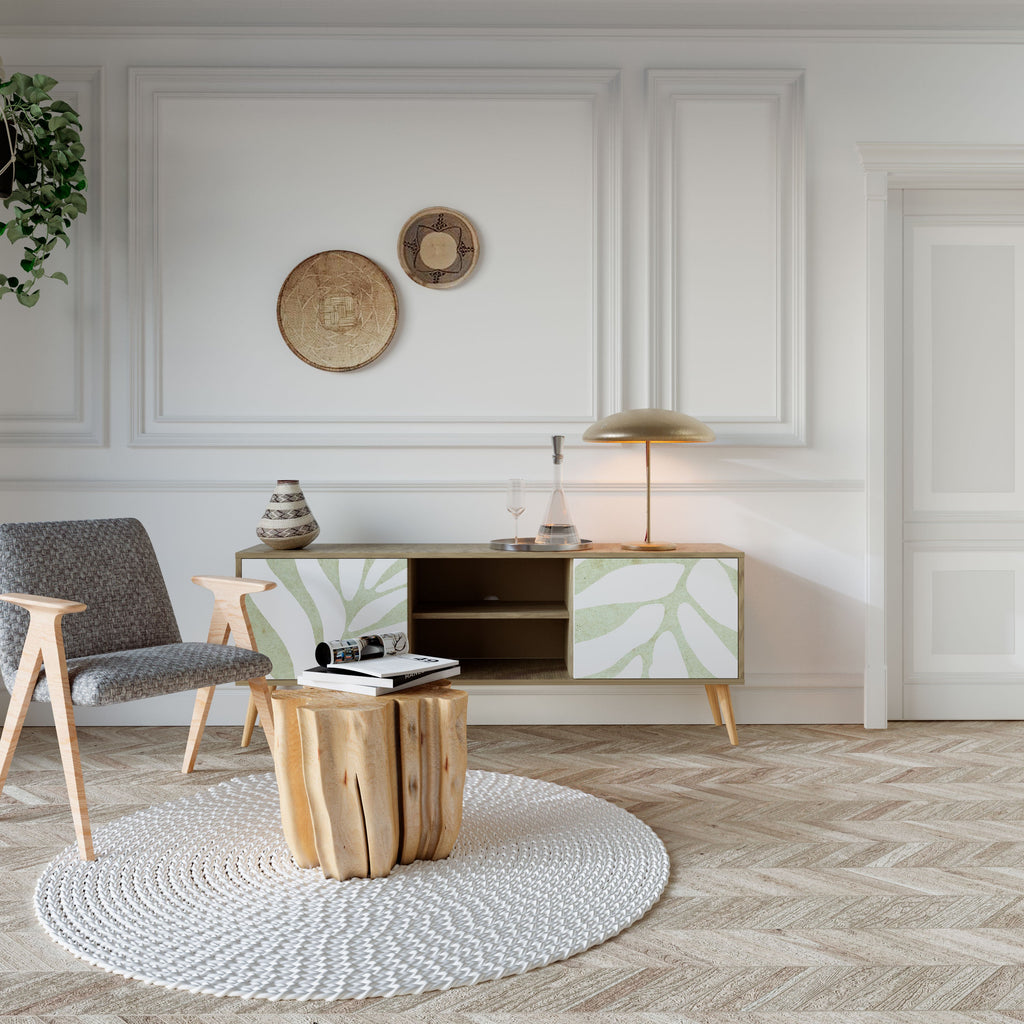 BOTANICAL SPARK 2-Door TV Stand in Oak Effect