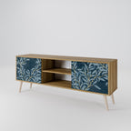 BLUE LEAVES 2-Door TV Stand in Oak Effect