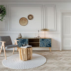 BLUE LEAVES 2-Door TV Stand in Oak Effect