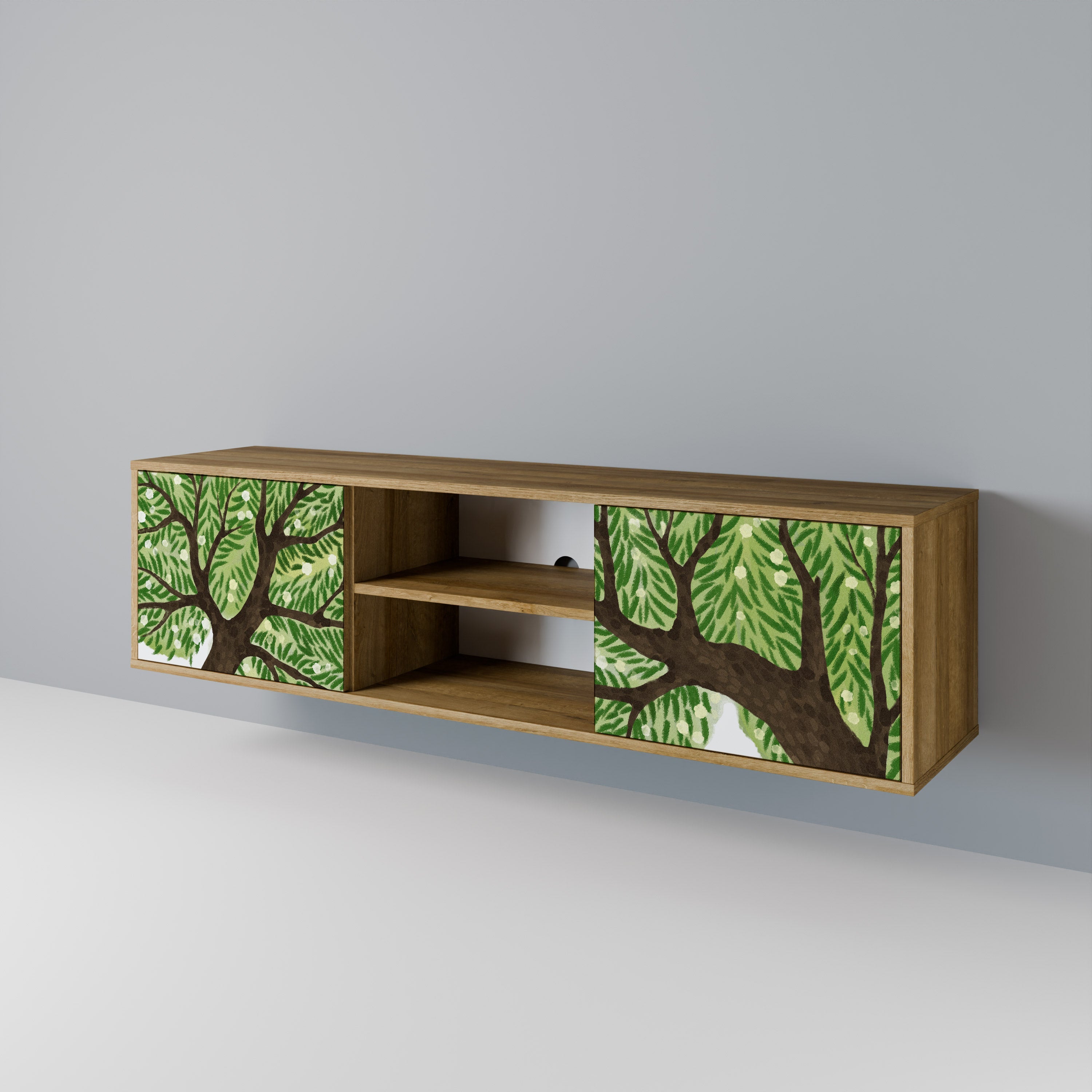 WILDERNESS DASH 2-Door TV Stand in Oak Effect