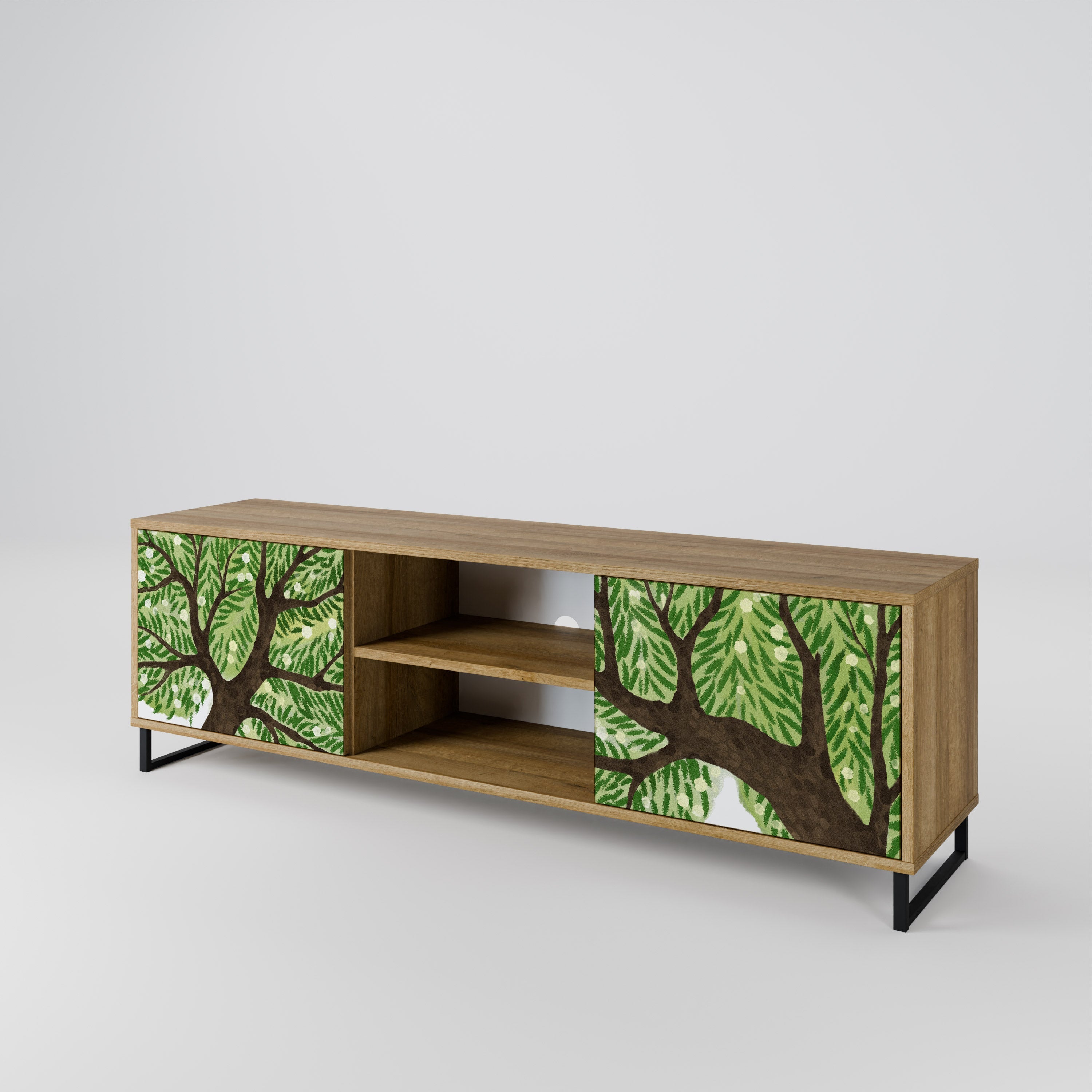 WILDERNESS DASH 2-Door TV Stand in Oak Effect