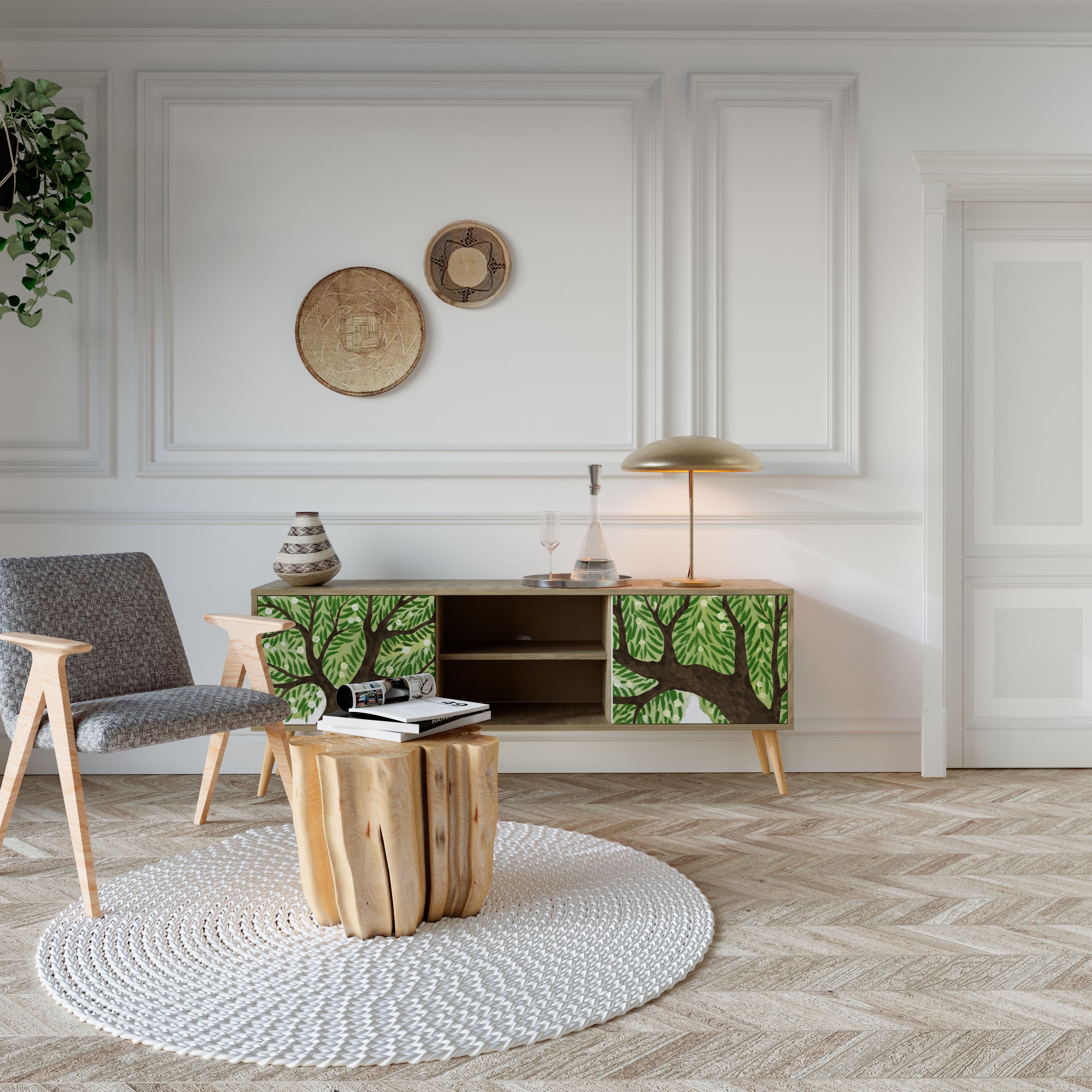 WILDERNESS DASH Móvel de TV com 2 Portas em Efeito Carvalho