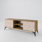 LEAVES ON BEIGE 2-Door TV Stand in Oak Effect