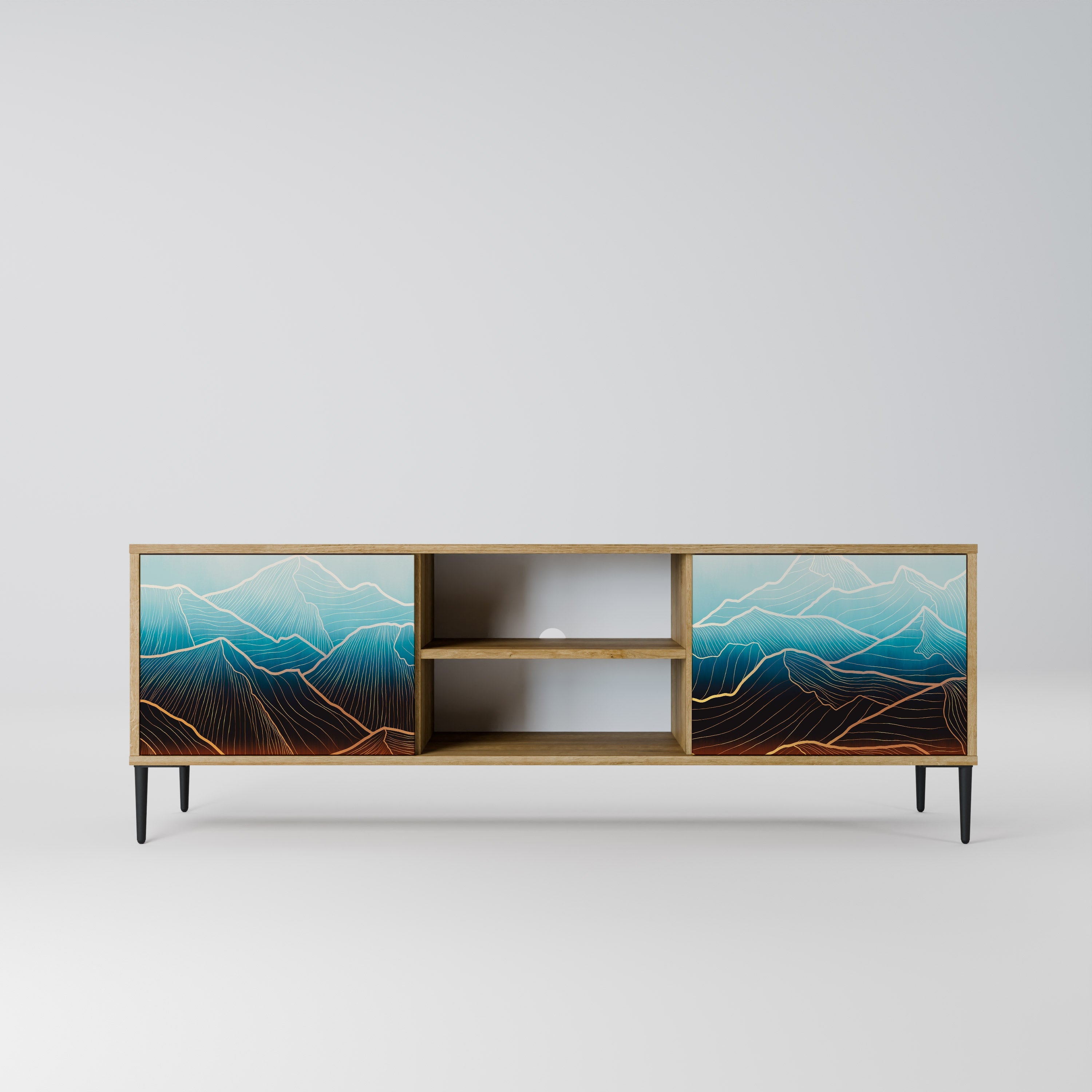 LUNAR SECRETS Móvel de TV com 2 Portas em Efeito Carvalho