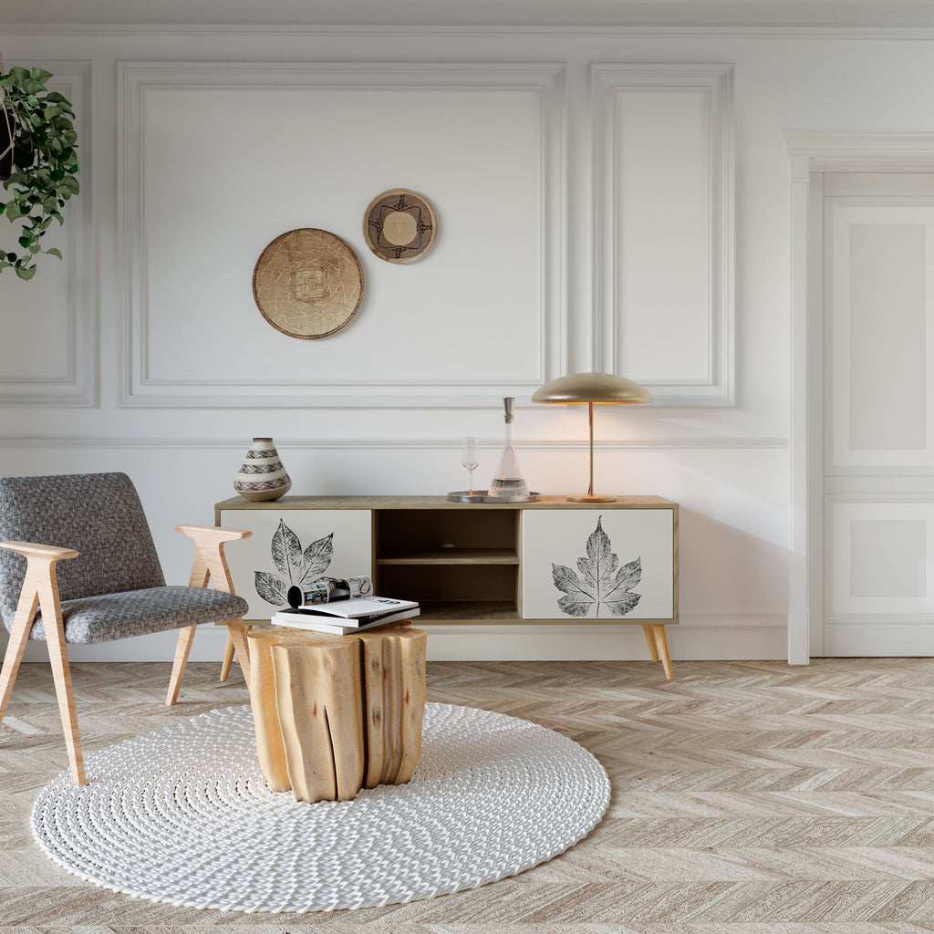 LEAFY STAMPS Móvel de TV com 2 Portas em Efeito Carvalho