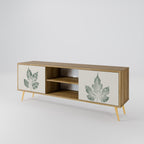 GREEN LEAFY STAMPS 2-Door TV Stand in Oak Effect