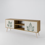 GREEN LEAFY STAMPS 2-Door TV Stand in Oak Effect