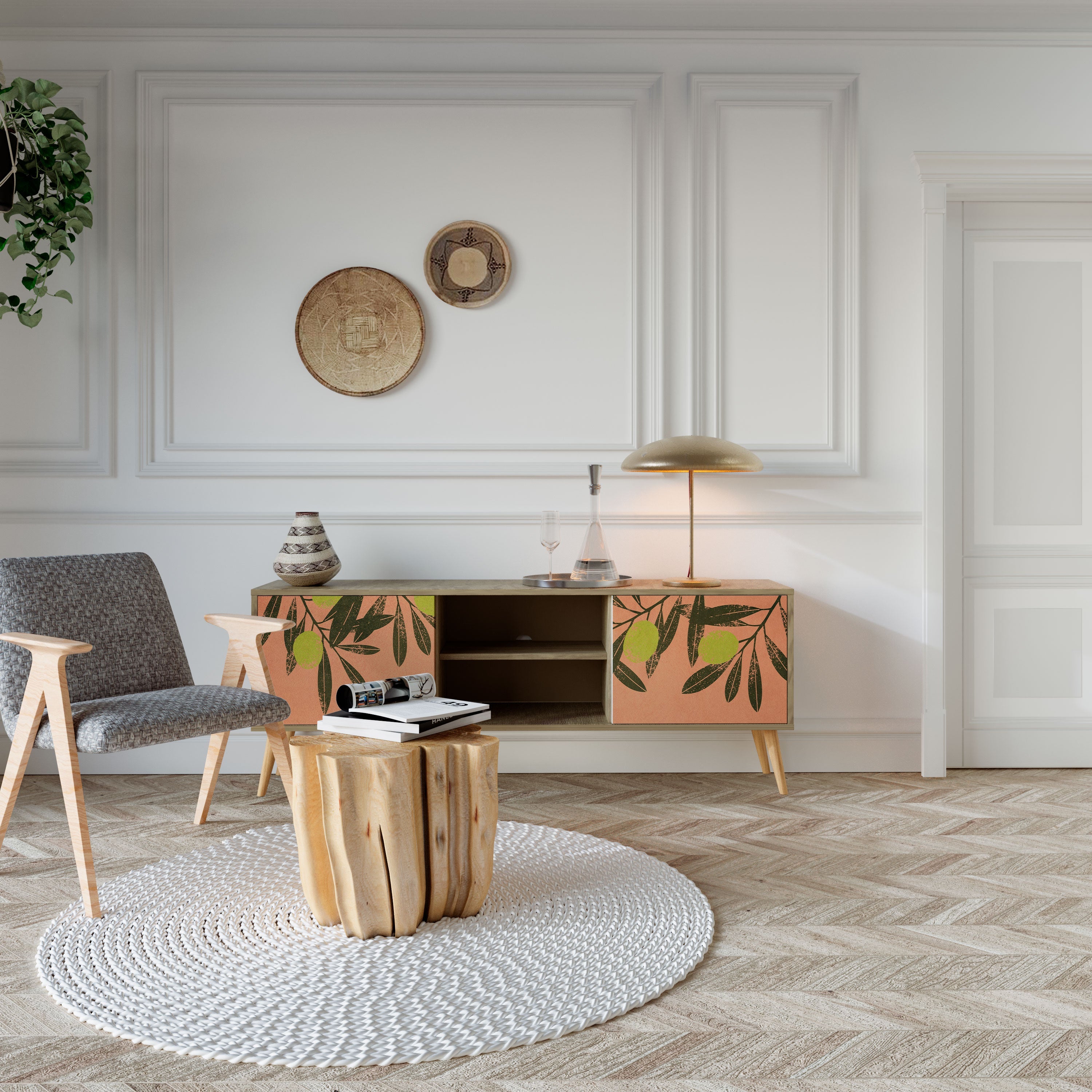 JUICY OLIVES Móvel de TV com 2 Portas em Efeito Carvalho