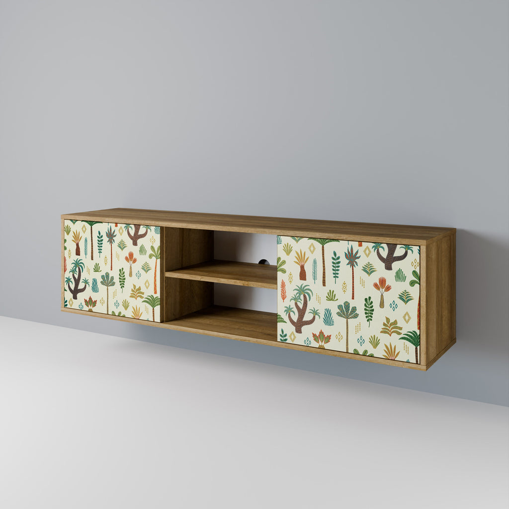 PALM SPRING 2-Door TV Stand in Oak Effect