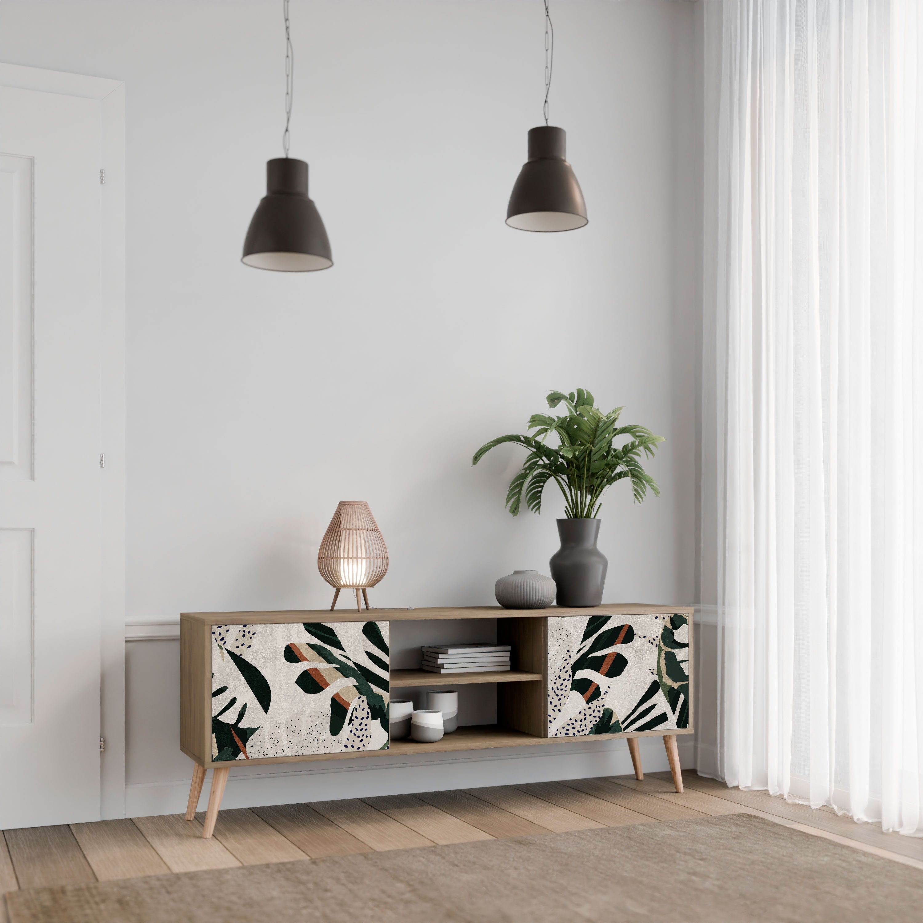 VERDURE FORMATION Móvel de TV com 2 Portas em Efeito Carvalho