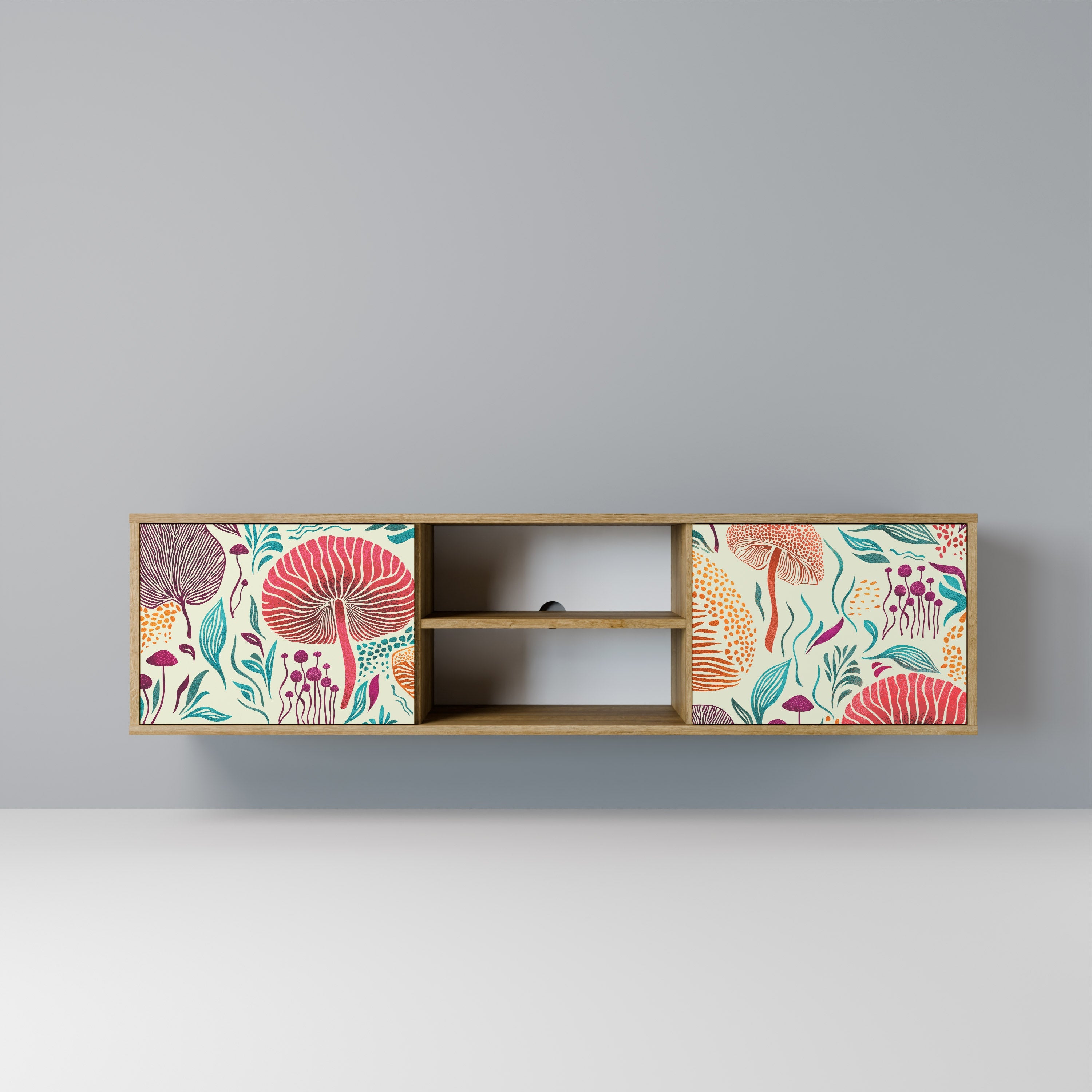FUNGUS FANTASY Móvel de TV com 2 Portas em Efeito Carvalho