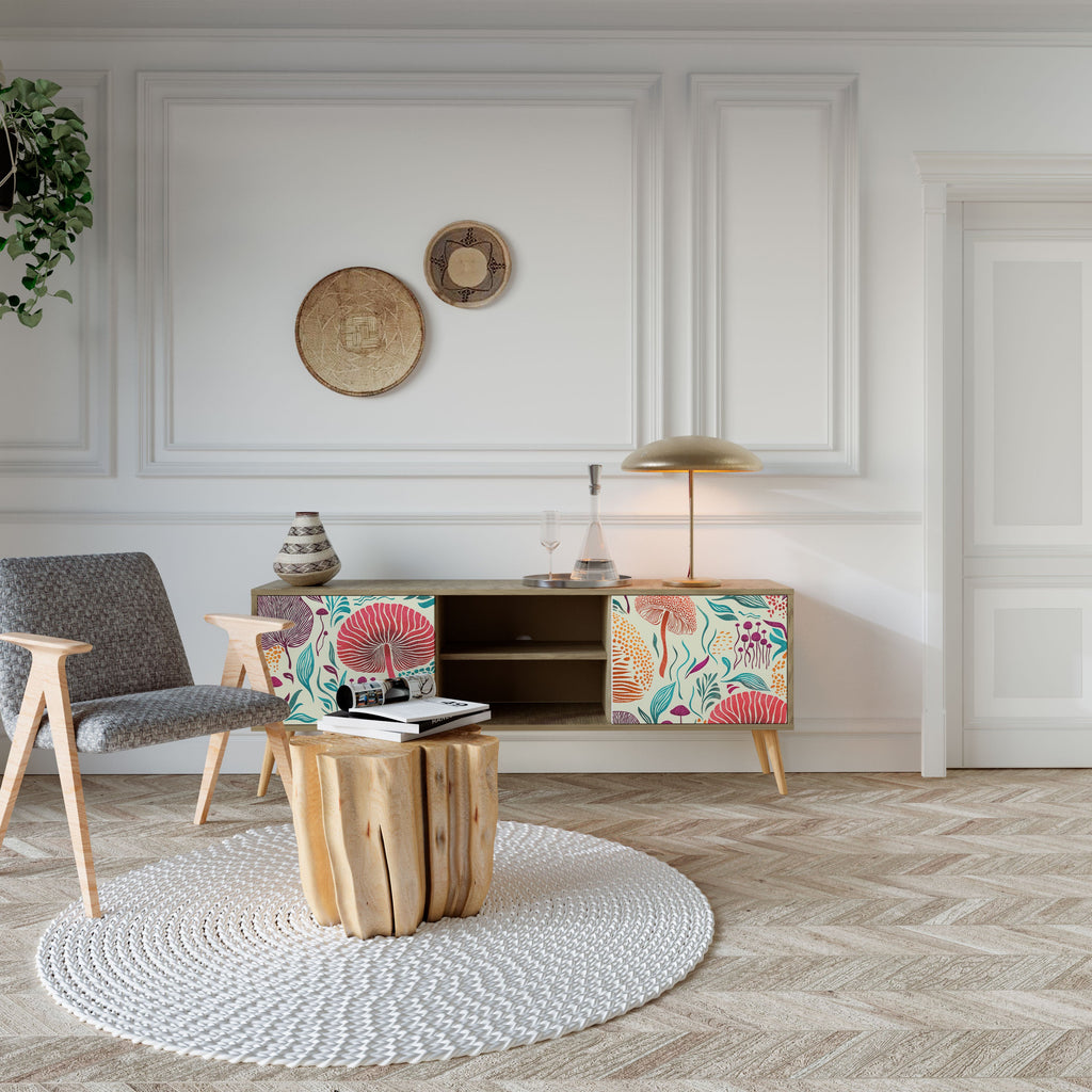 FUNGUS FANTASY Móvel de TV com 2 Portas em Efeito Carvalho