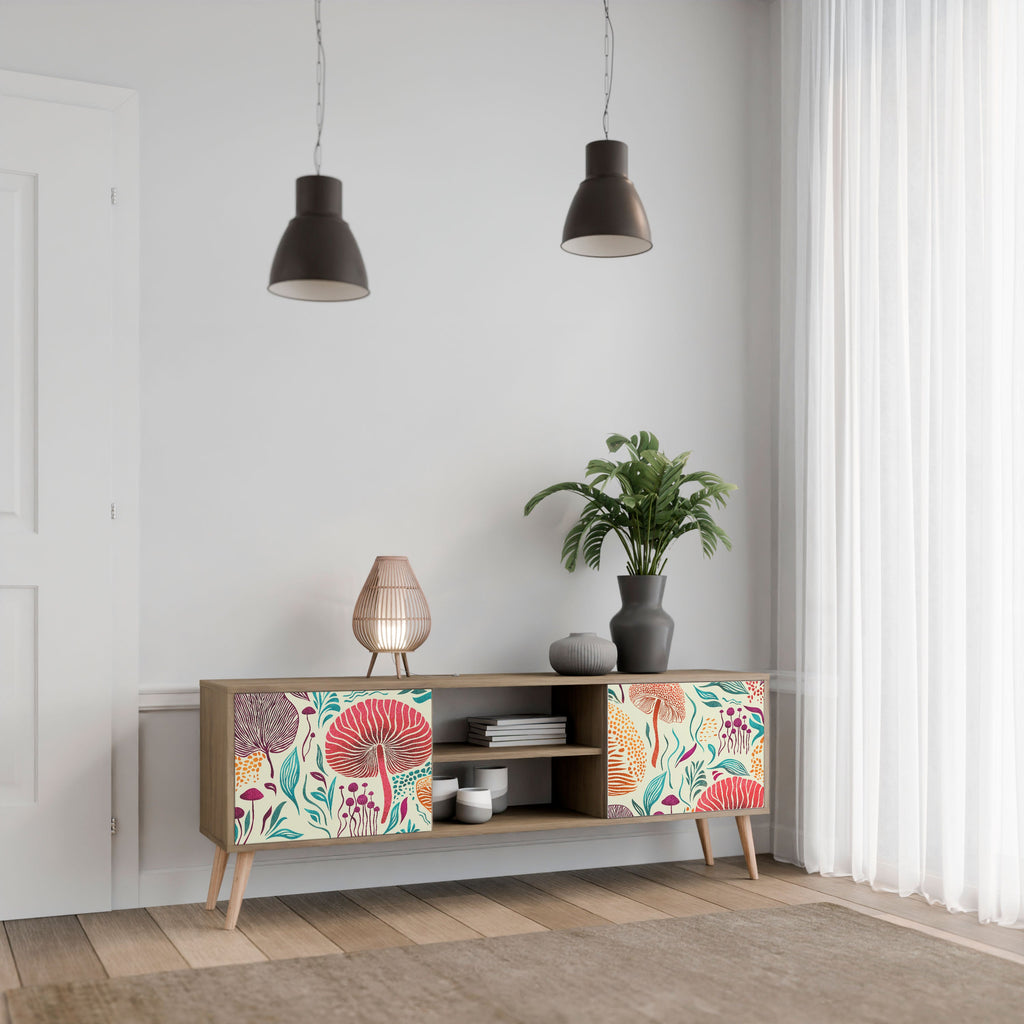 FUNGUS FANTASY Móvel de TV com 2 Portas em Efeito Carvalho