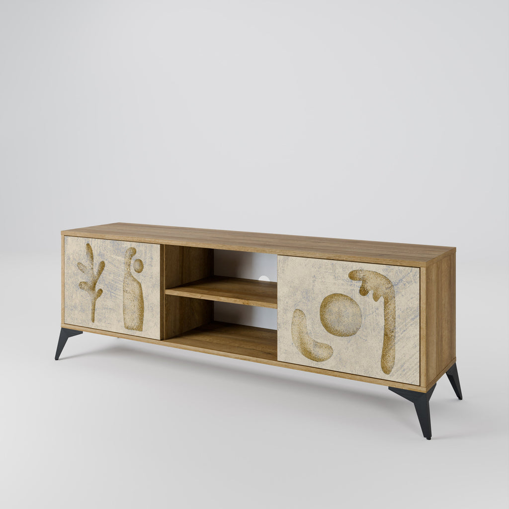 SAND SCULPTURES 2-Door TV Stand in Oak Effect
