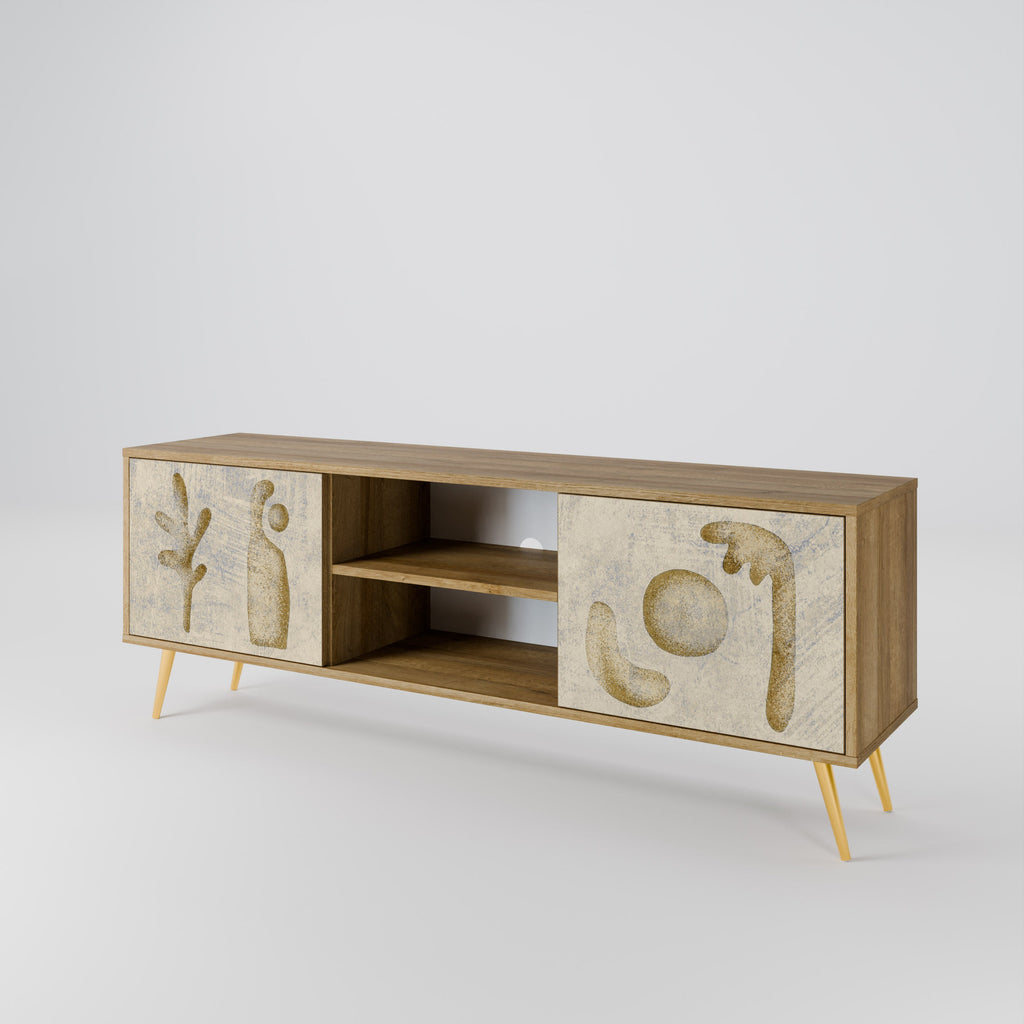 SAND SCULPTURES 2-Door TV Stand in Oak Effect
