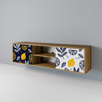 CITRUS BLACK AND WHITE Móvel de TV com 2 Portas em Efeito Carvalho