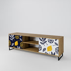 CITRUS BLACK AND WHITE Móvel de TV com 2 Portas em Efeito Carvalho