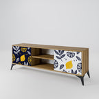 CITRUS BLACK AND WHITE Móvel de TV com 2 Portas em Efeito Carvalho