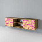 SKATEBOARD ARTISTRY 2-Door TV Stand in Oak Effect