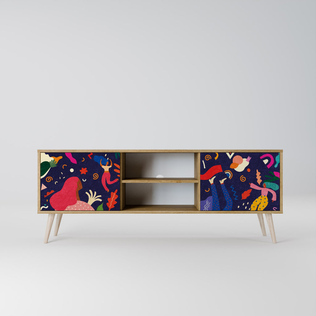 FESTIVE PLEASURES Móvel de TV com 2 Portas em Efeito Carvalho