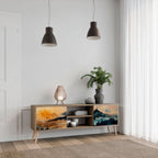 OMINOUS MOUNTAINS Móvel de TV com 2 Portas em Efeito Carvalho