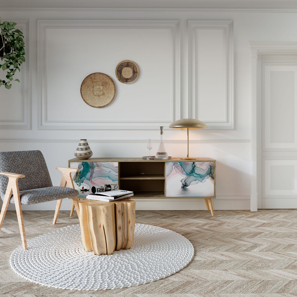 VELVET CROSSING Móvel de TV com 2 Portas em Efeito Carvalho