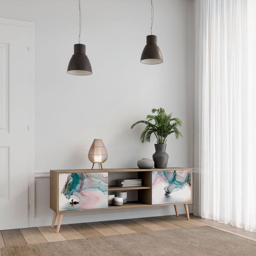 VELVET CROSSING Móvel de TV com 2 Portas em Efeito Carvalho