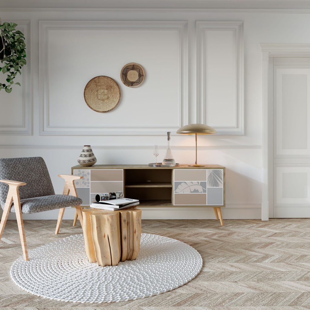 TROPICAL SHAPES Móvel de TV com 2 Portas em Efeito Carvalho