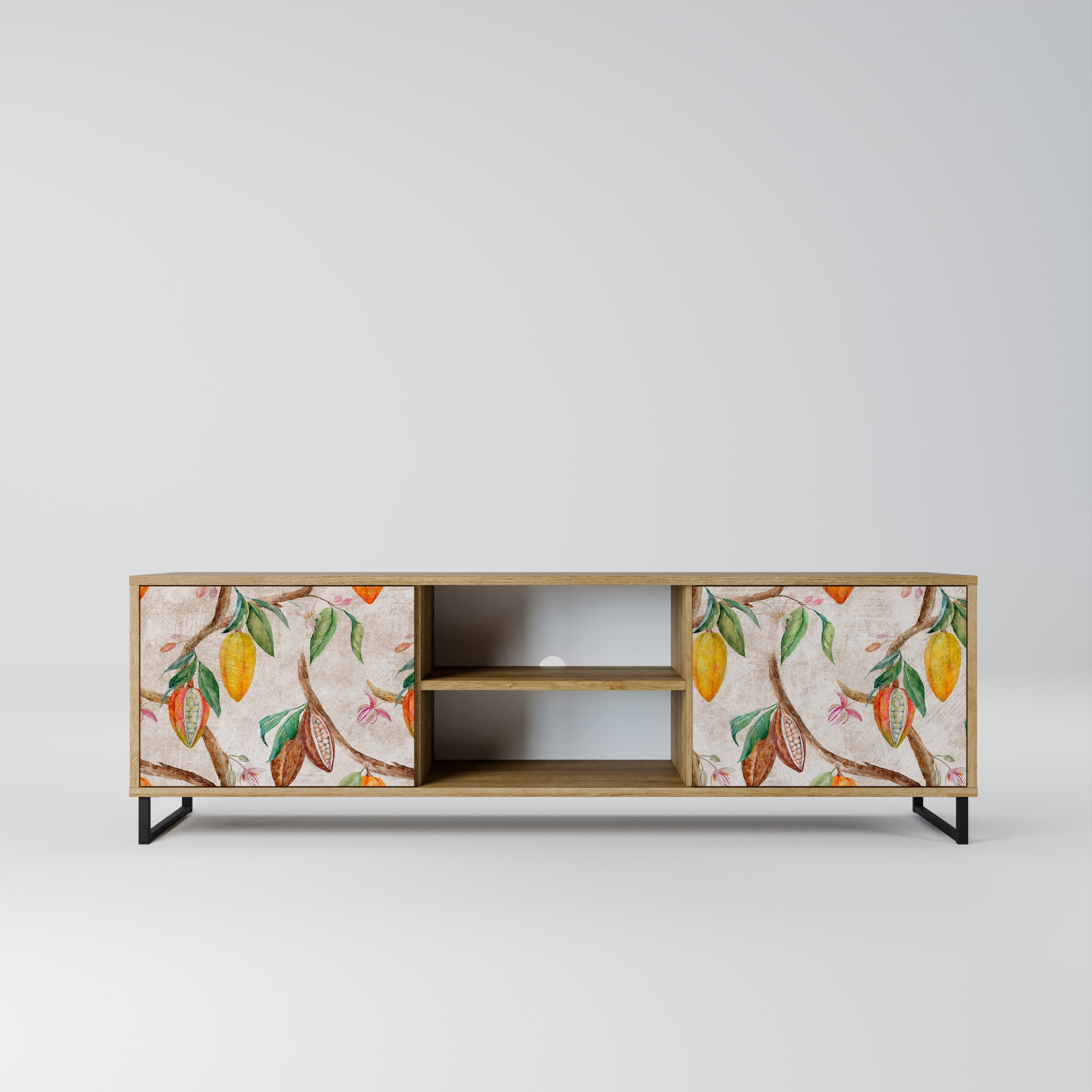 COCOA FRUITS Móvel de TV com 2 Portas em Efeito Carvalho