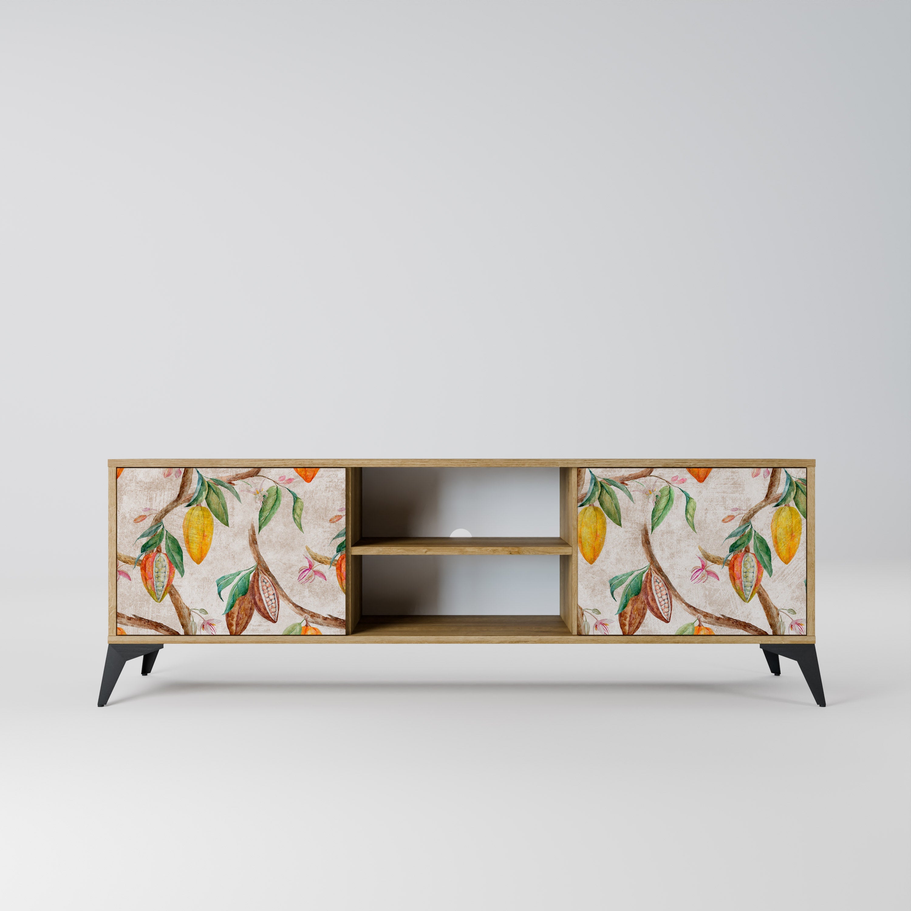 COCOA FRUITS Móvel de TV com 2 Portas em Efeito Carvalho