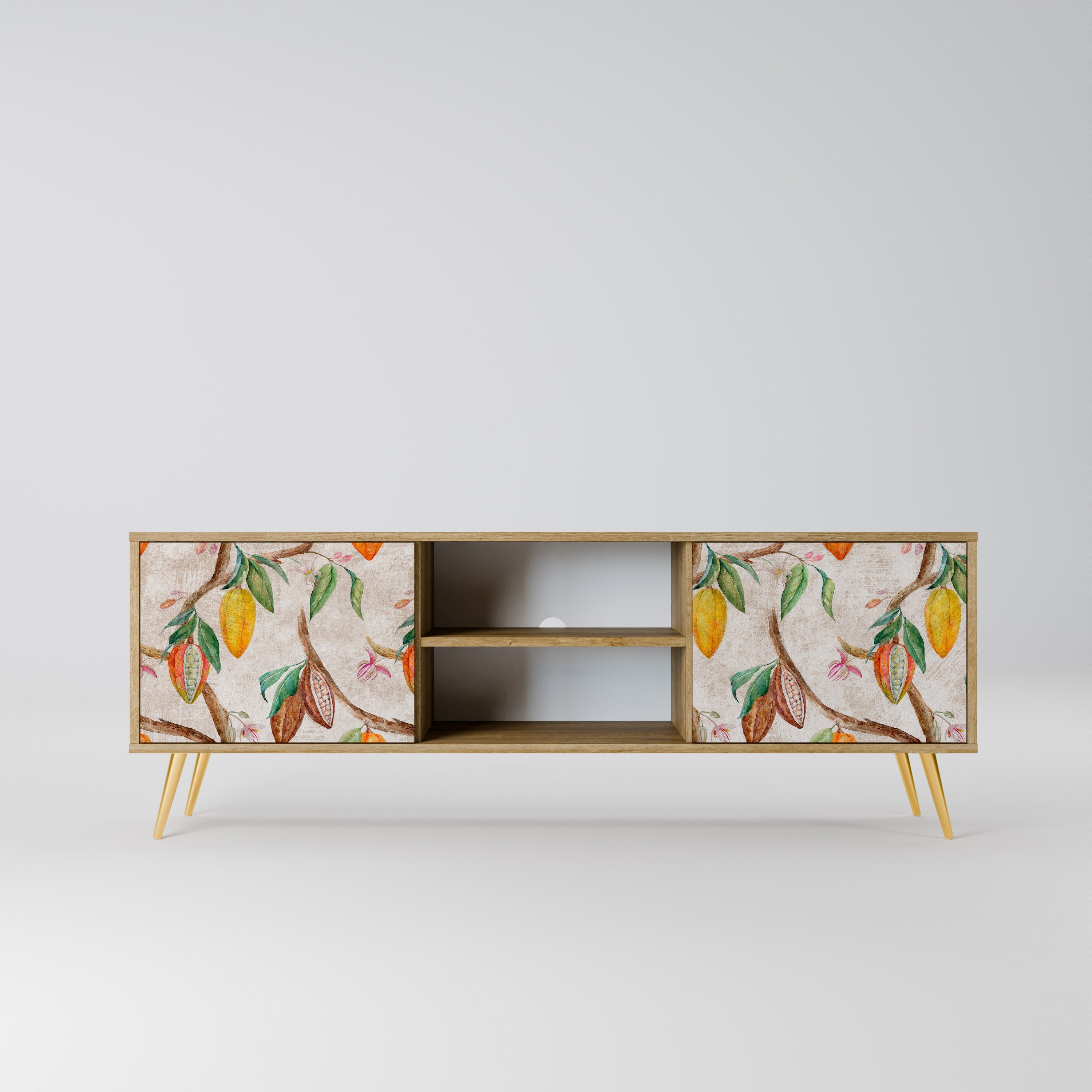 COCOA FRUITS Móvel de TV com 2 Portas em Efeito Carvalho