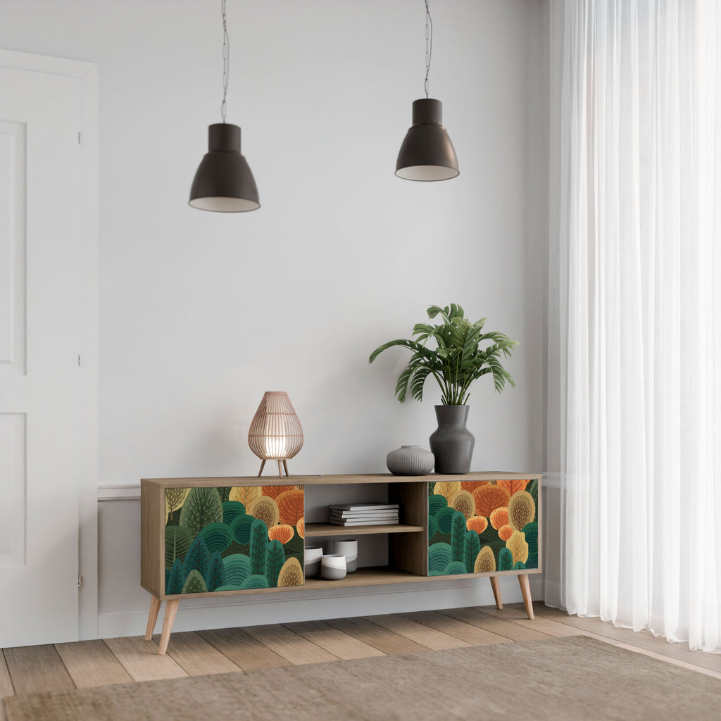 AUTUMN KALEIDOSCOPE Móvel de TV com 2 Portas em Efeito Carvalho