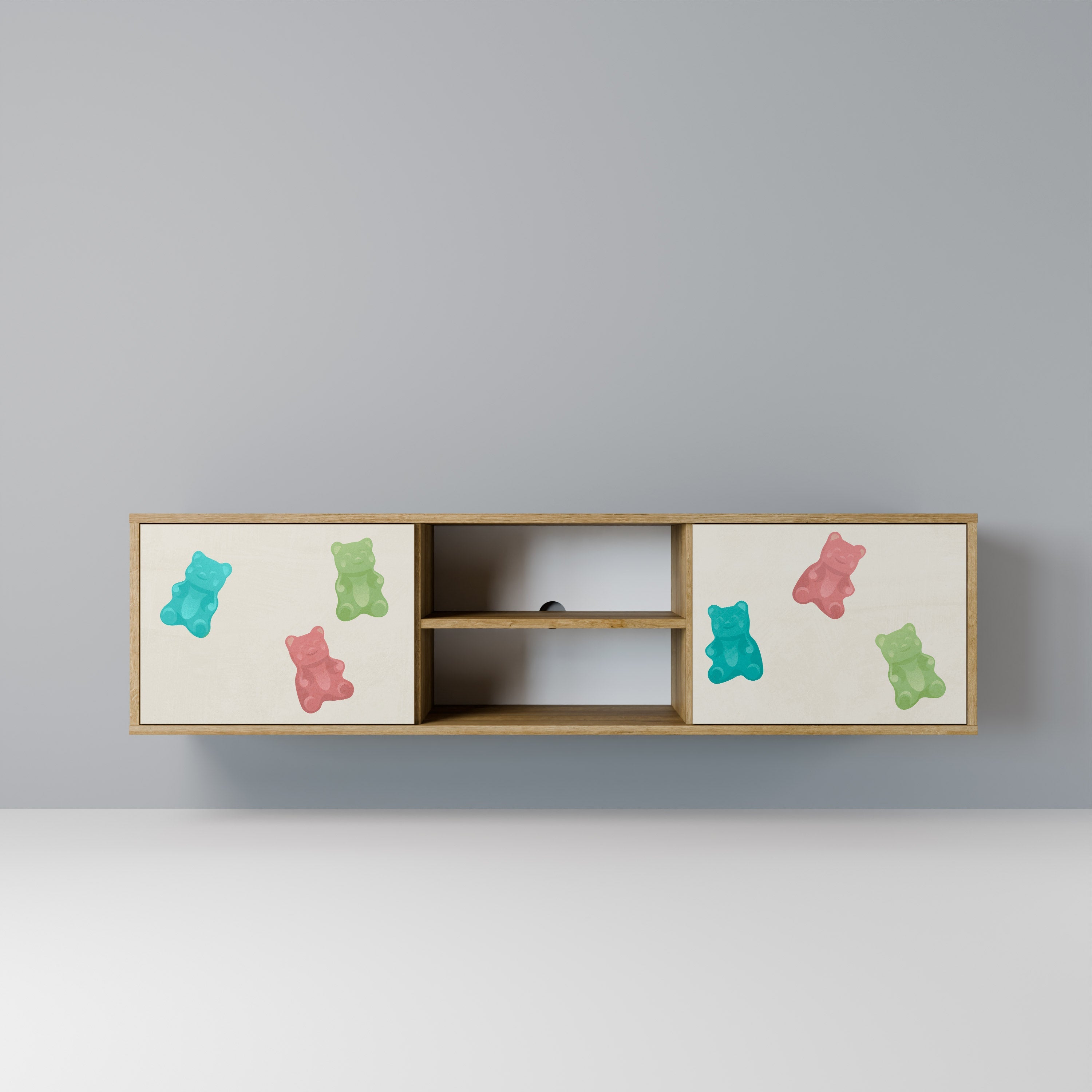 GUMMY BEARS Móvel de TV com 2 Portas em Efeito Carvalho