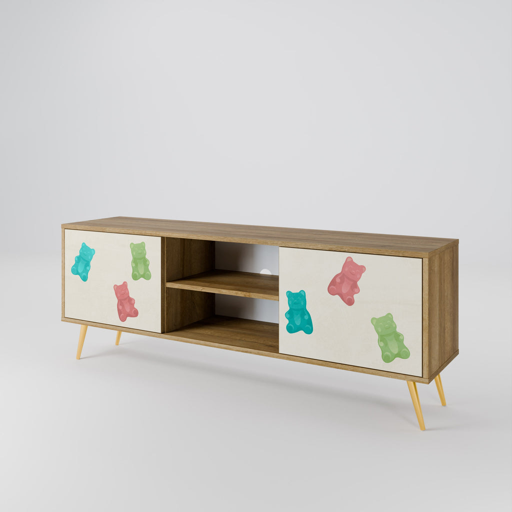 GUMMY BEARS 2-Door TV Stand in Oak Effect
