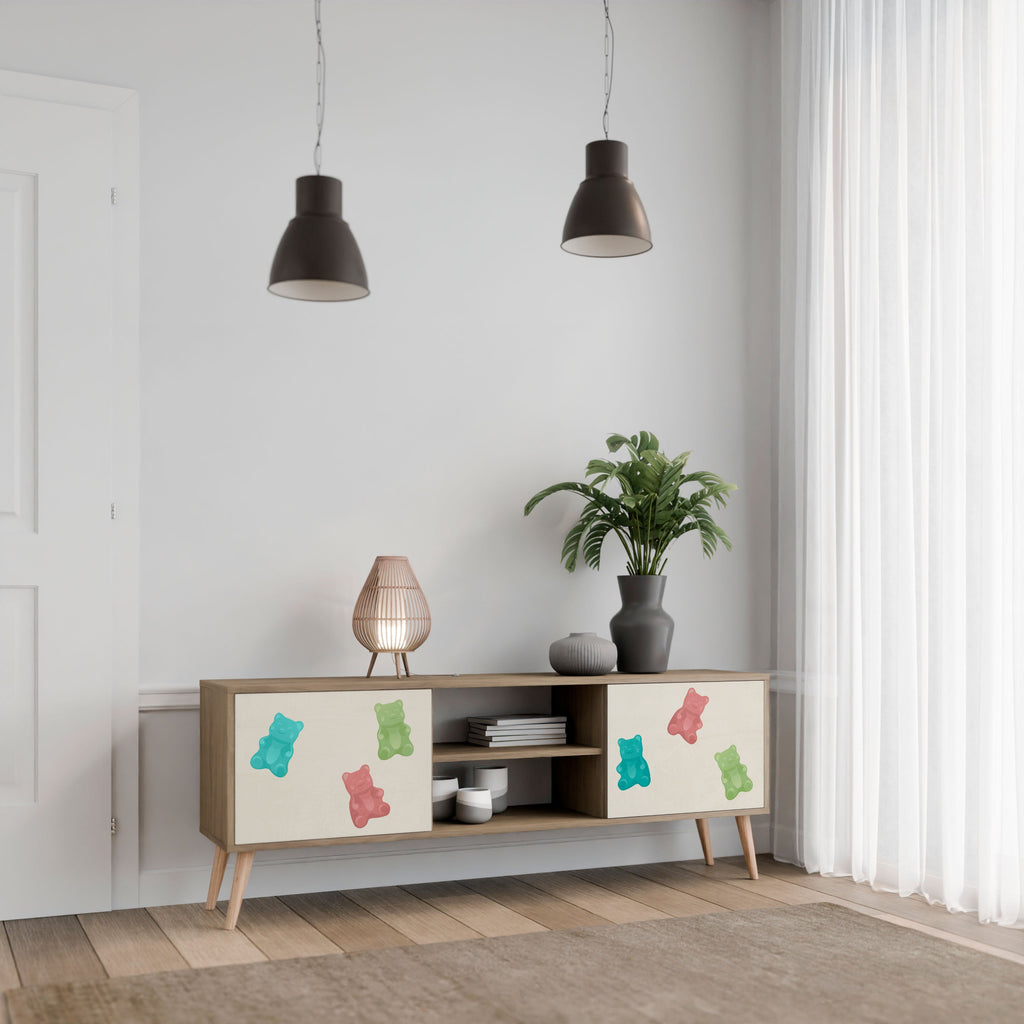 GUMMY BEARS 2-Door TV Stand in Oak Effect