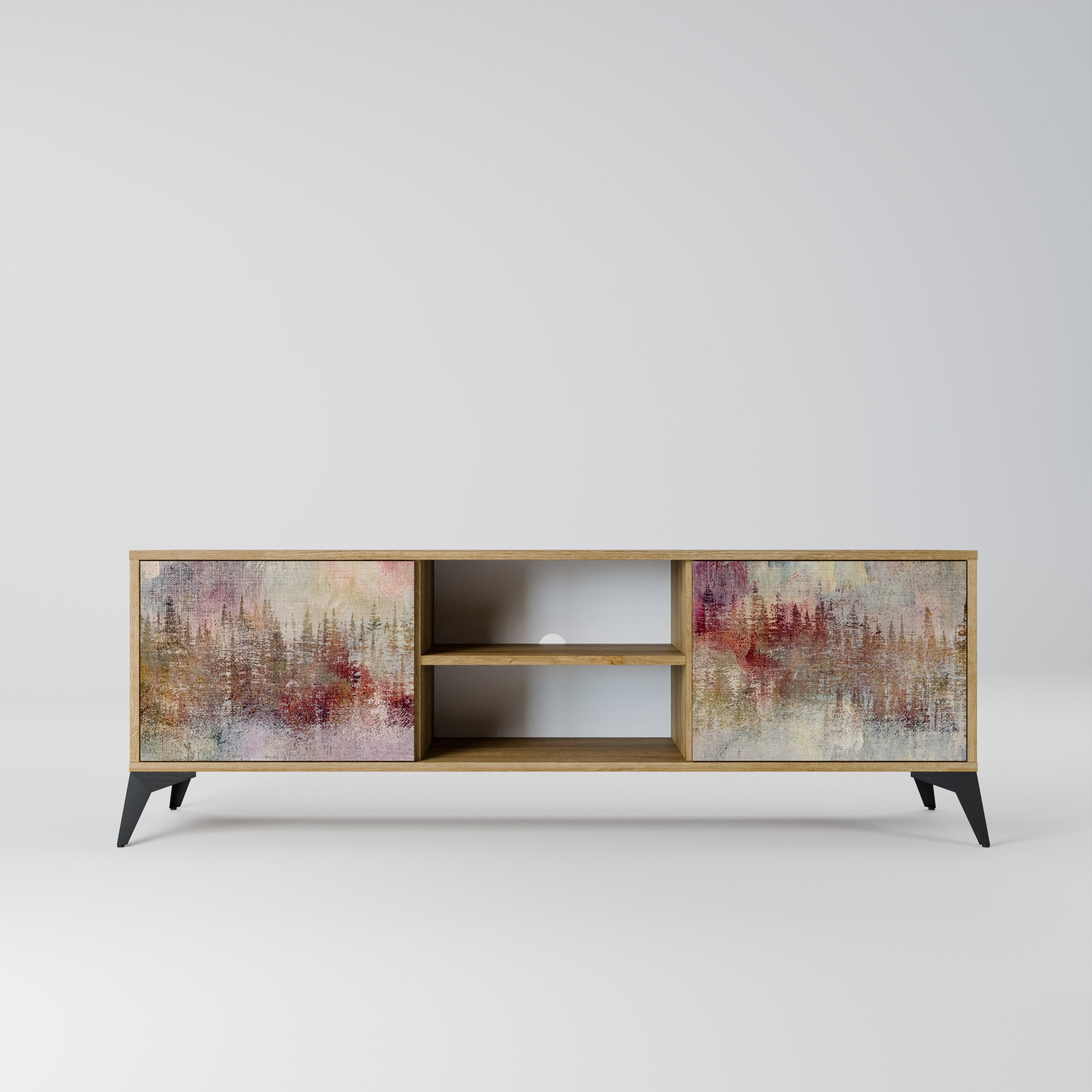 VEILED SUMMIT Móvel de TV com 2 Portas em Efeito Carvalho