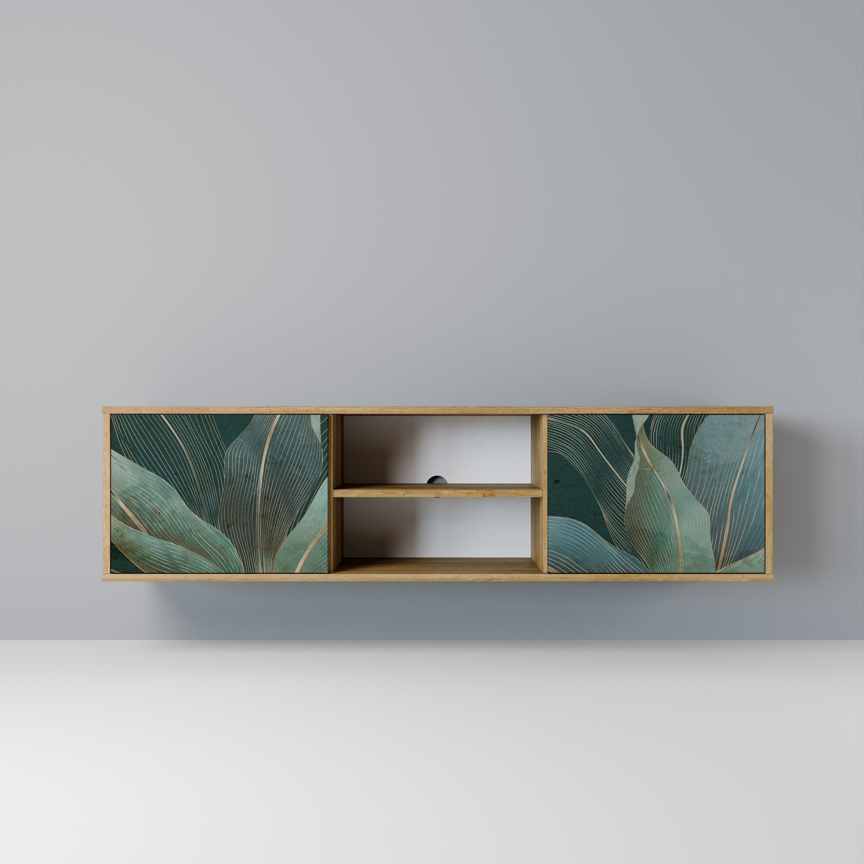 ROYAL GREEN Móvel de TV com 2 Portas em Efeito Carvalho