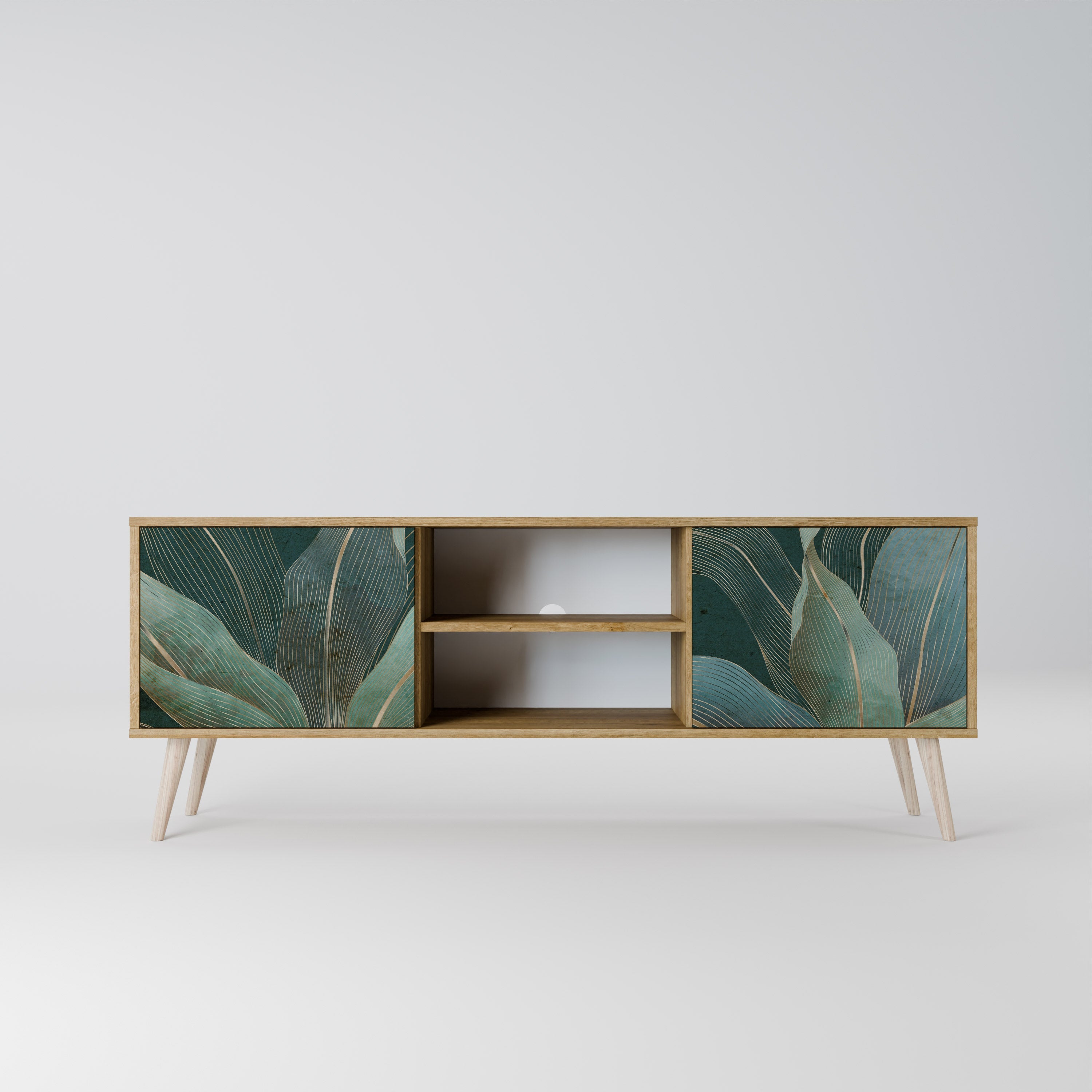 ROYAL GREEN Móvel de TV com 2 Portas em Efeito Carvalho