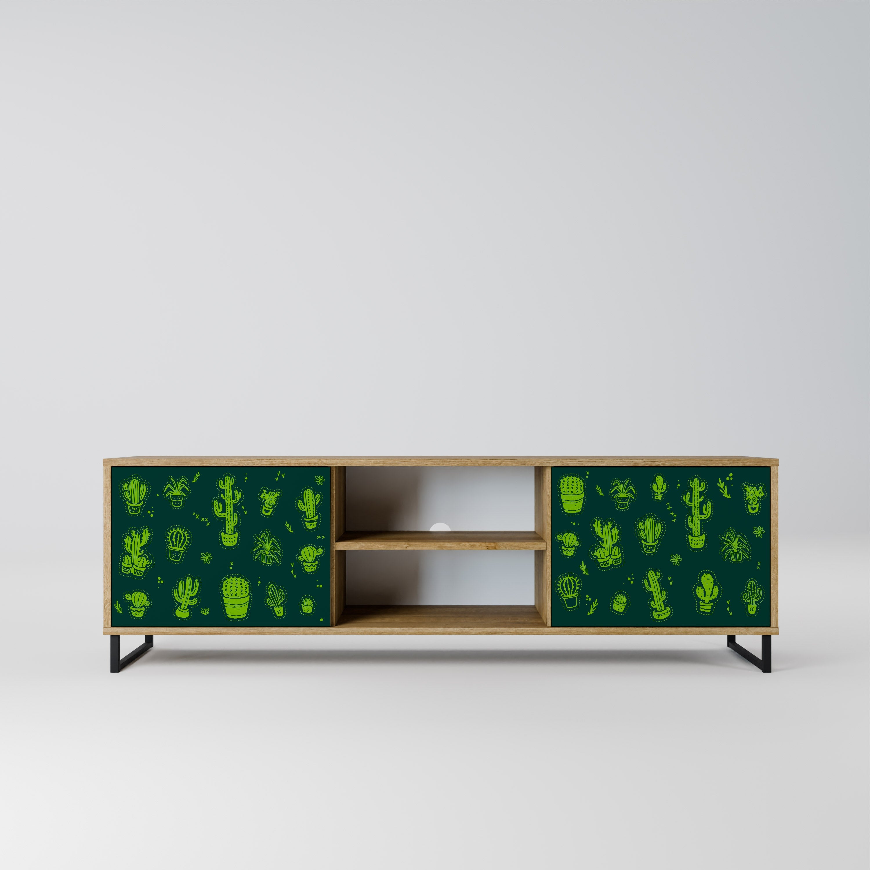 DESERT GREEN Móvel de TV com 2 Portas em Efeito Carvalho