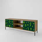DESERT GREEN 2-Door TV Stand in Oak Effect