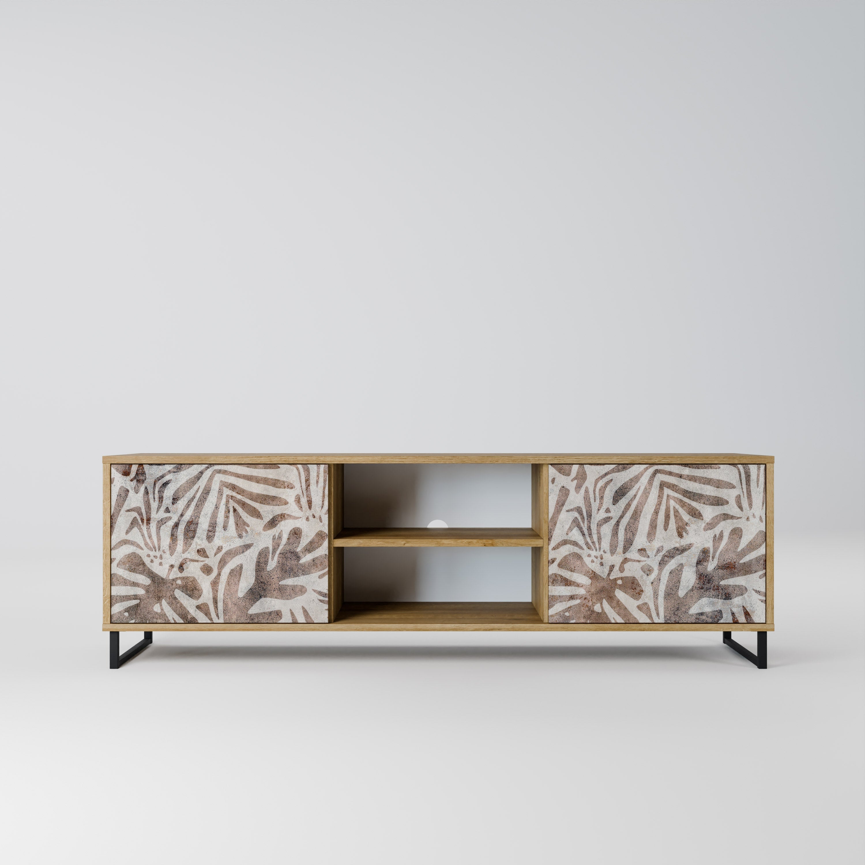 PASSING TIME Móvel de TV com 2 Portas em Efeito Carvalho