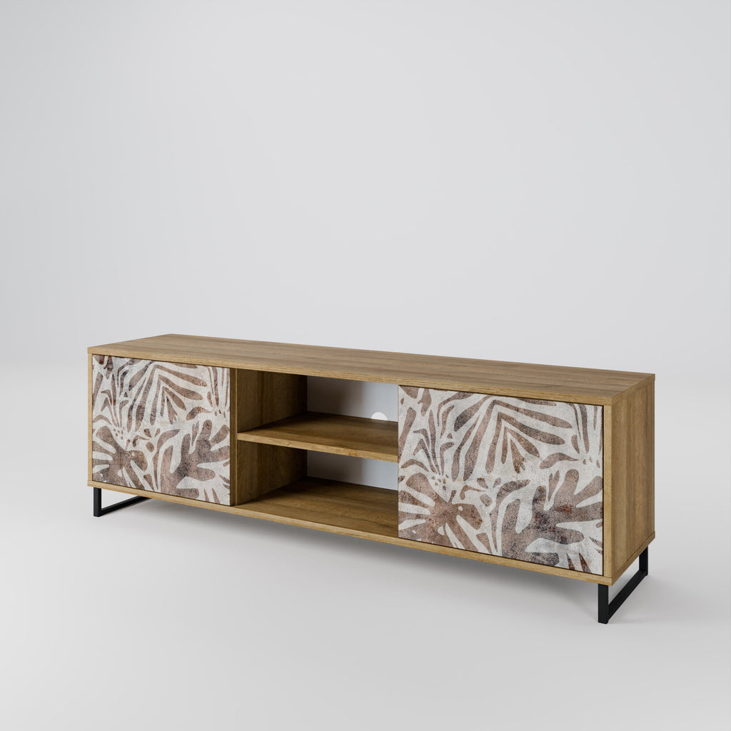 PASSING TIME Móvel de TV com 2 Portas em Efeito Carvalho