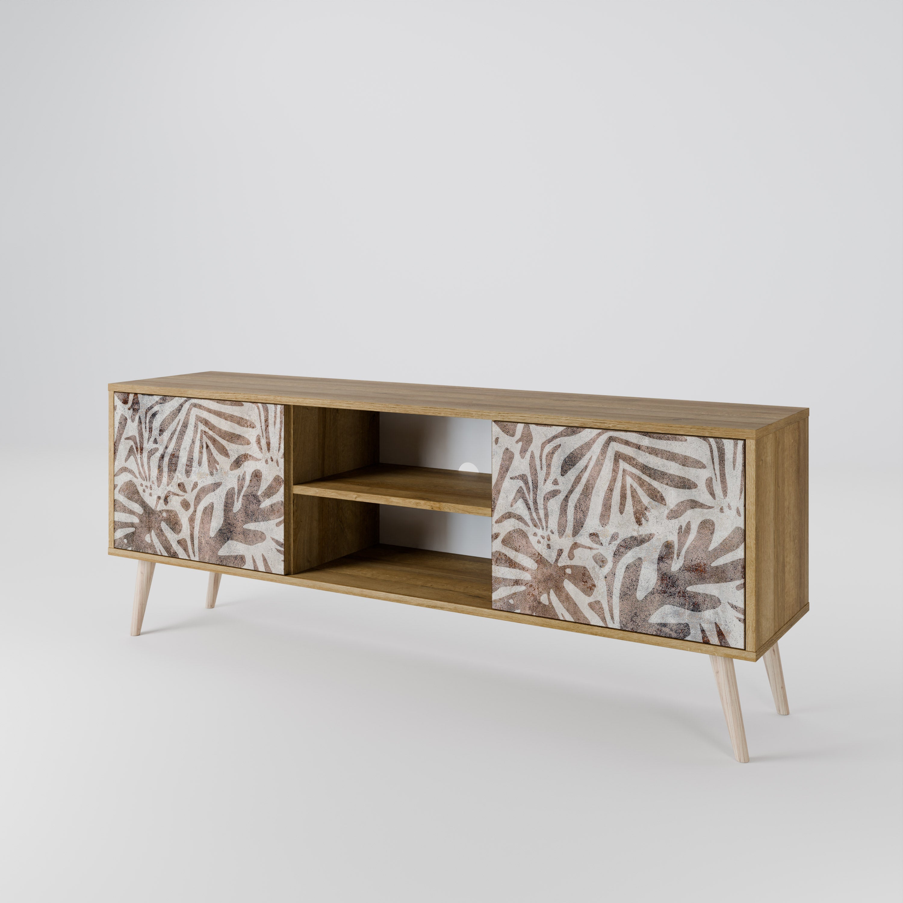 PASSING TIME Móvel de TV com 2 Portas em Efeito Carvalho