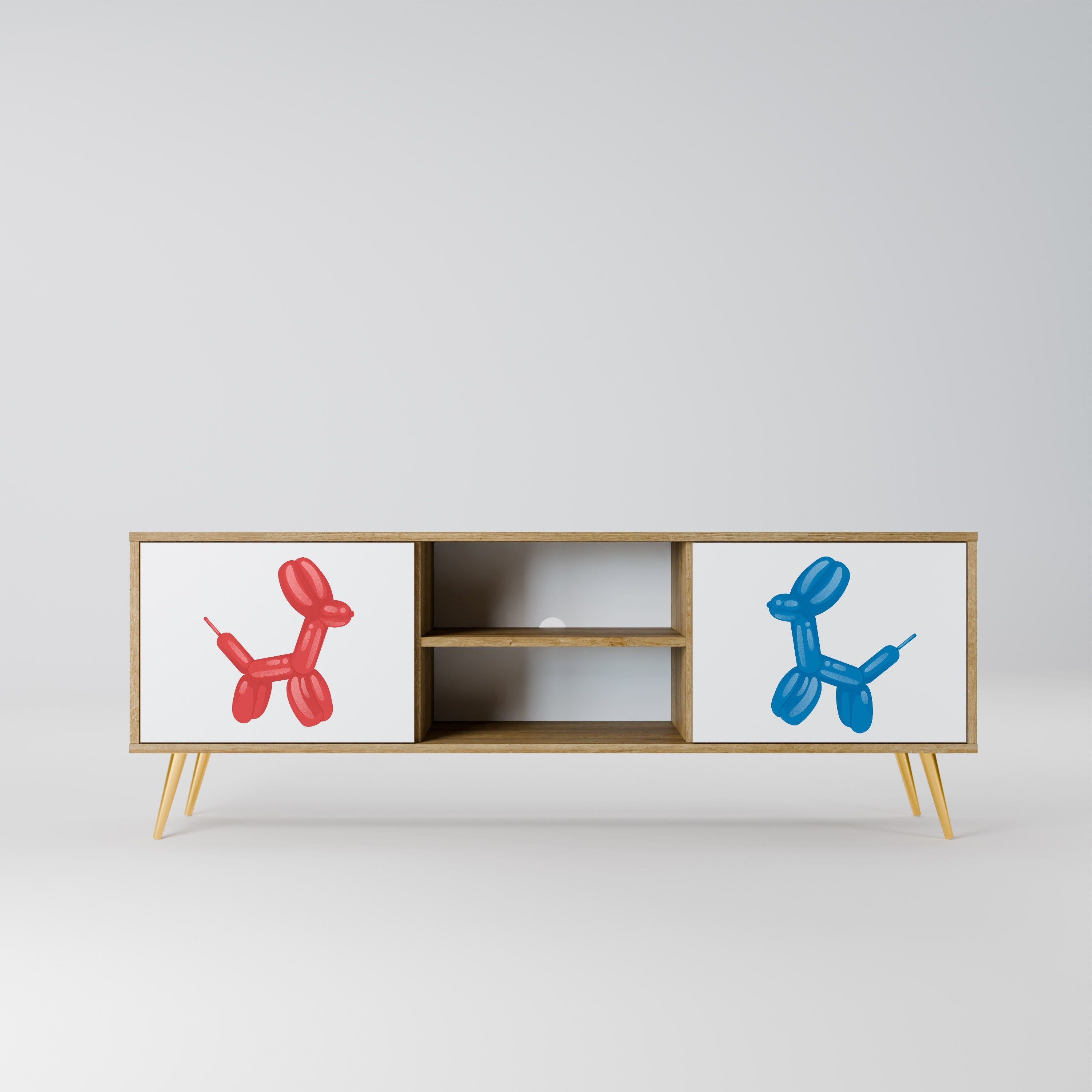 CHILDHOOD MEMORY Móvel de TV com 2 Portas em Efeito Carvalho